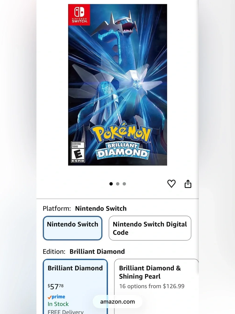 Nintendo Pokémon Brilliant Diamond